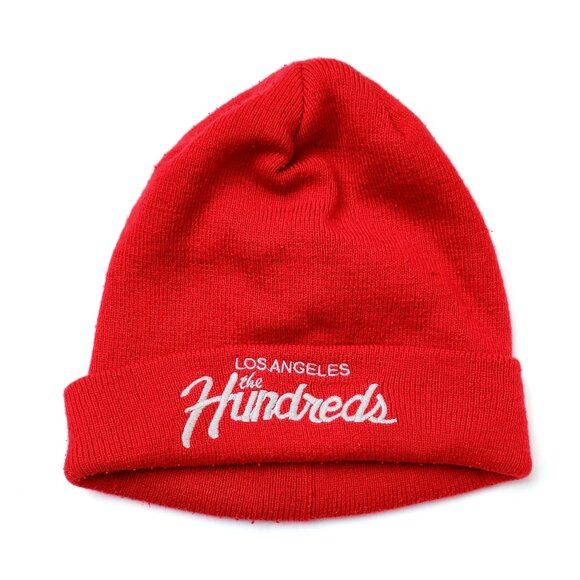The Hundreds Los Angeles Red & White Logo Toque Beanie Knit Cap - Picture 1 of 3